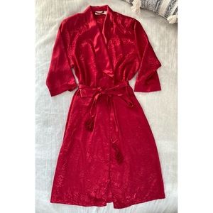 Vintage VS Gold Label Red Satin Robe